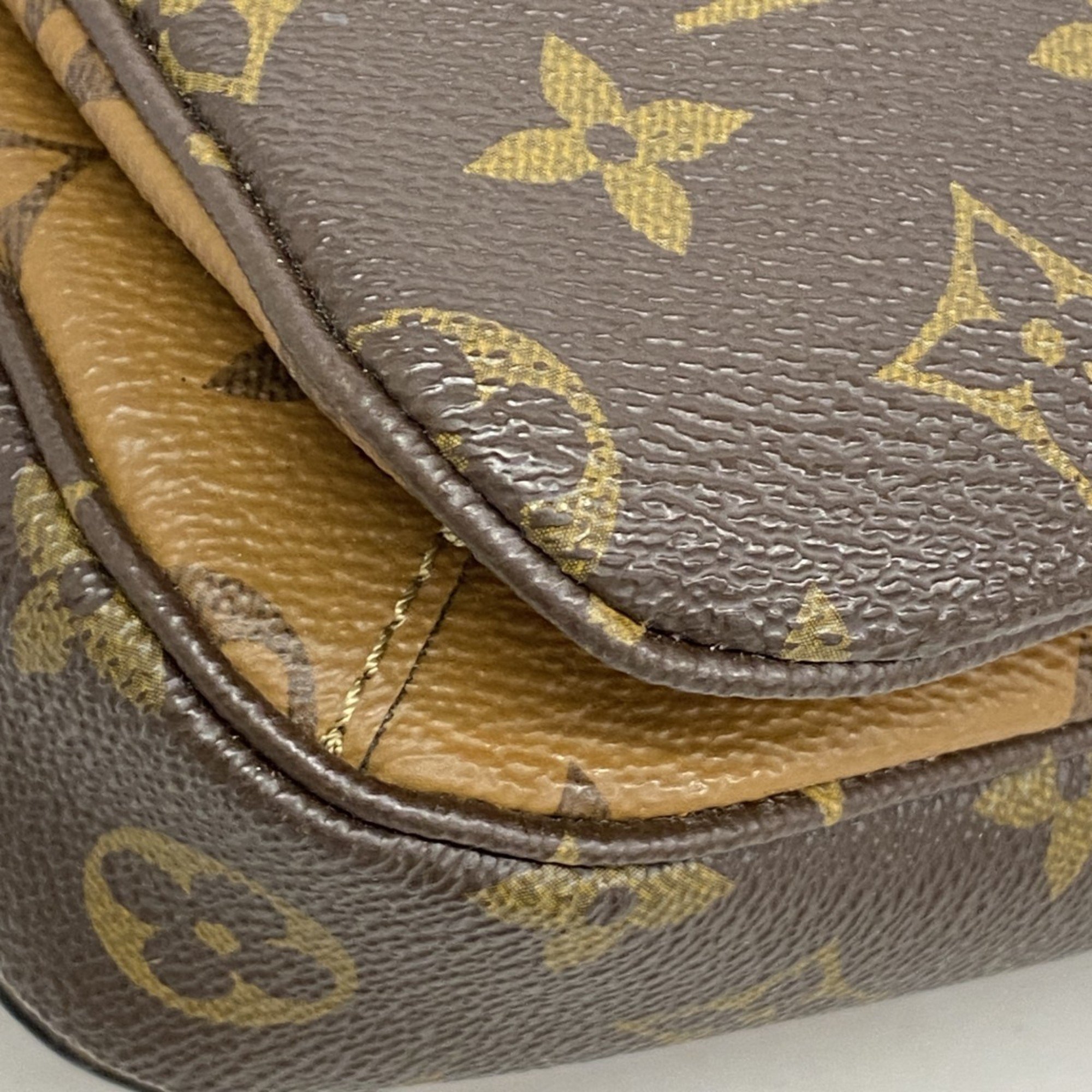 Louis Vuitton Shoulder Bag Monogram Reverse Pochette Metis MM M44876 Brown Women's