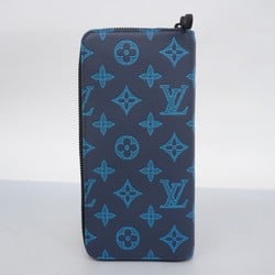 Louis Vuitton Long Wallet Monogram Shadow Zippy Vertical M82322 Navy Blue Men's