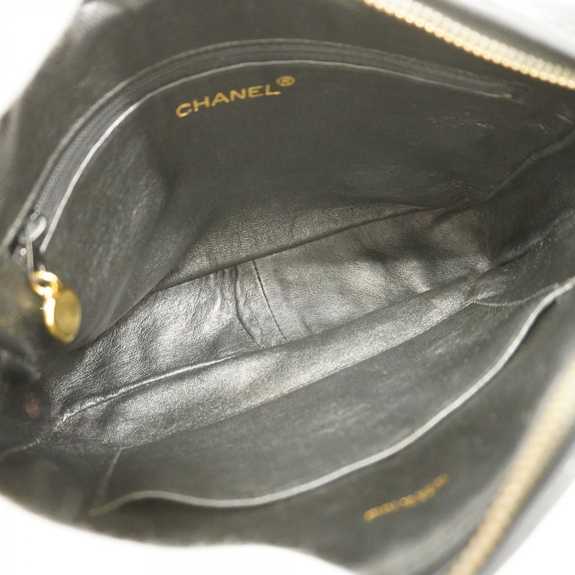 Chanel Shoulder Bag V Stitch Brilliant Lambskin Black Women's