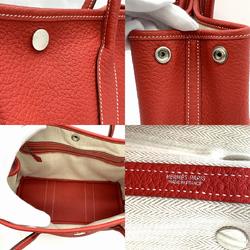 HERMES Garden TPM Handbag Negonda Red Women's