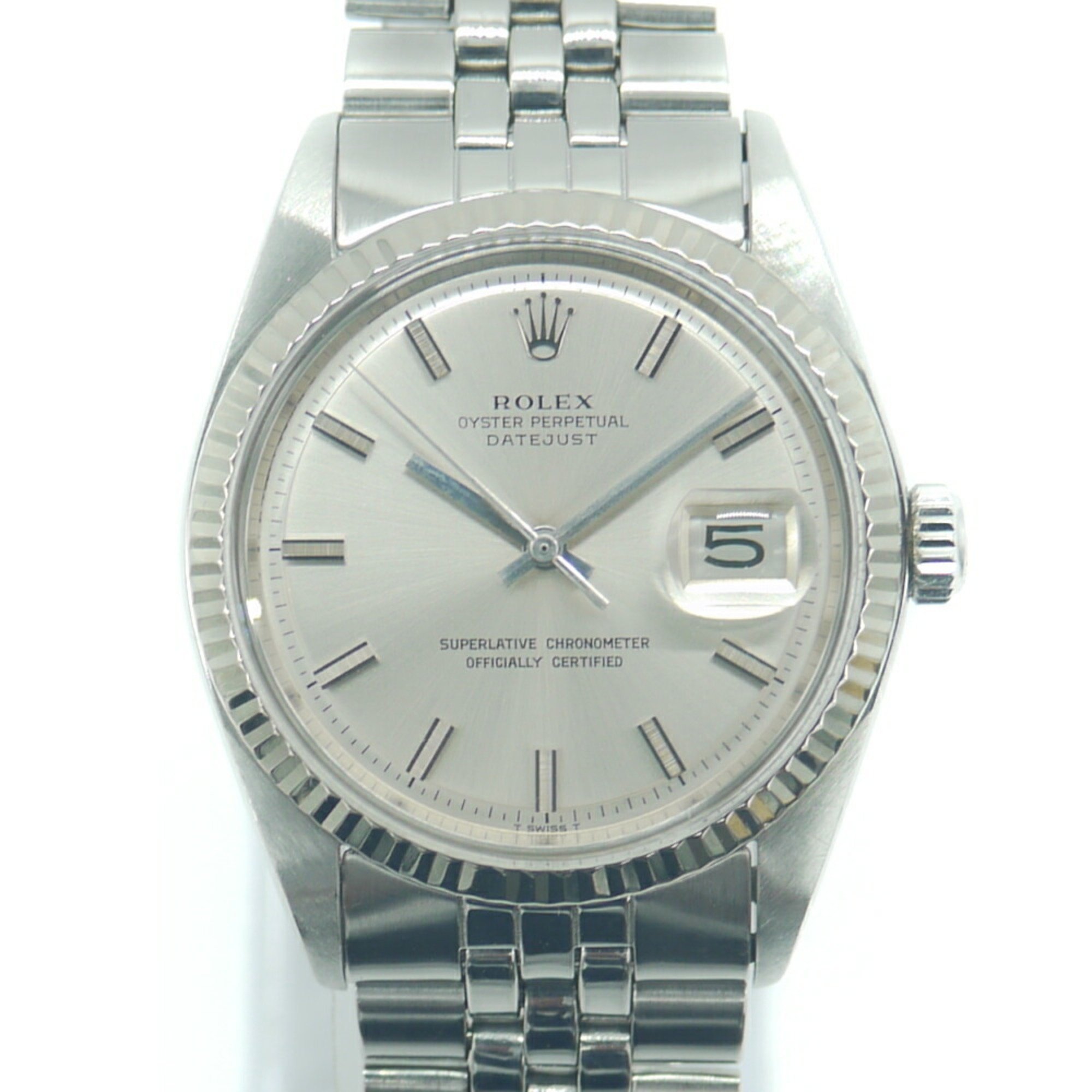 ROLEX Rolex Datejust 1601 No. 47 SS/WG Automatic Silver Dial Wristwatch