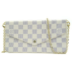 LOUIS VUITTON Louis Vuitton Pochette Felicie Damier Azur Chain Shoulder Wallet Pouch N63106