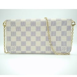 LOUIS VUITTON Louis Vuitton Pochette Felicie Damier Azur Chain Shoulder Wallet Pouch N63106