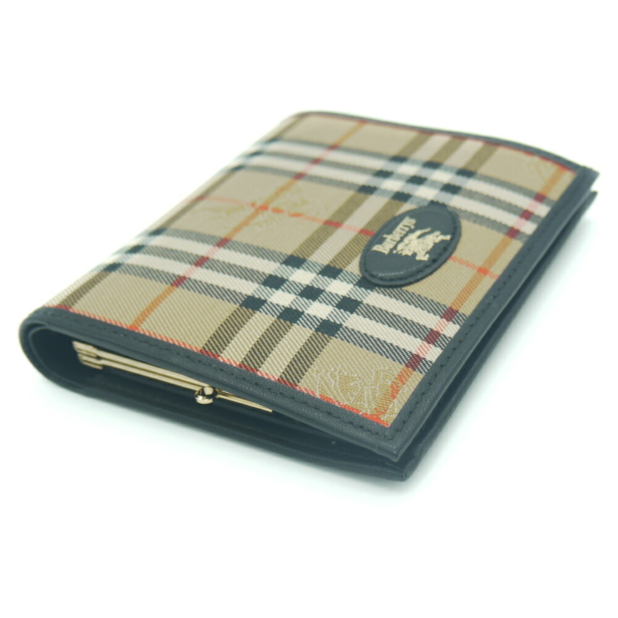 BURBERRY Bi-fold wallet Nova check leather x canvas coin purse