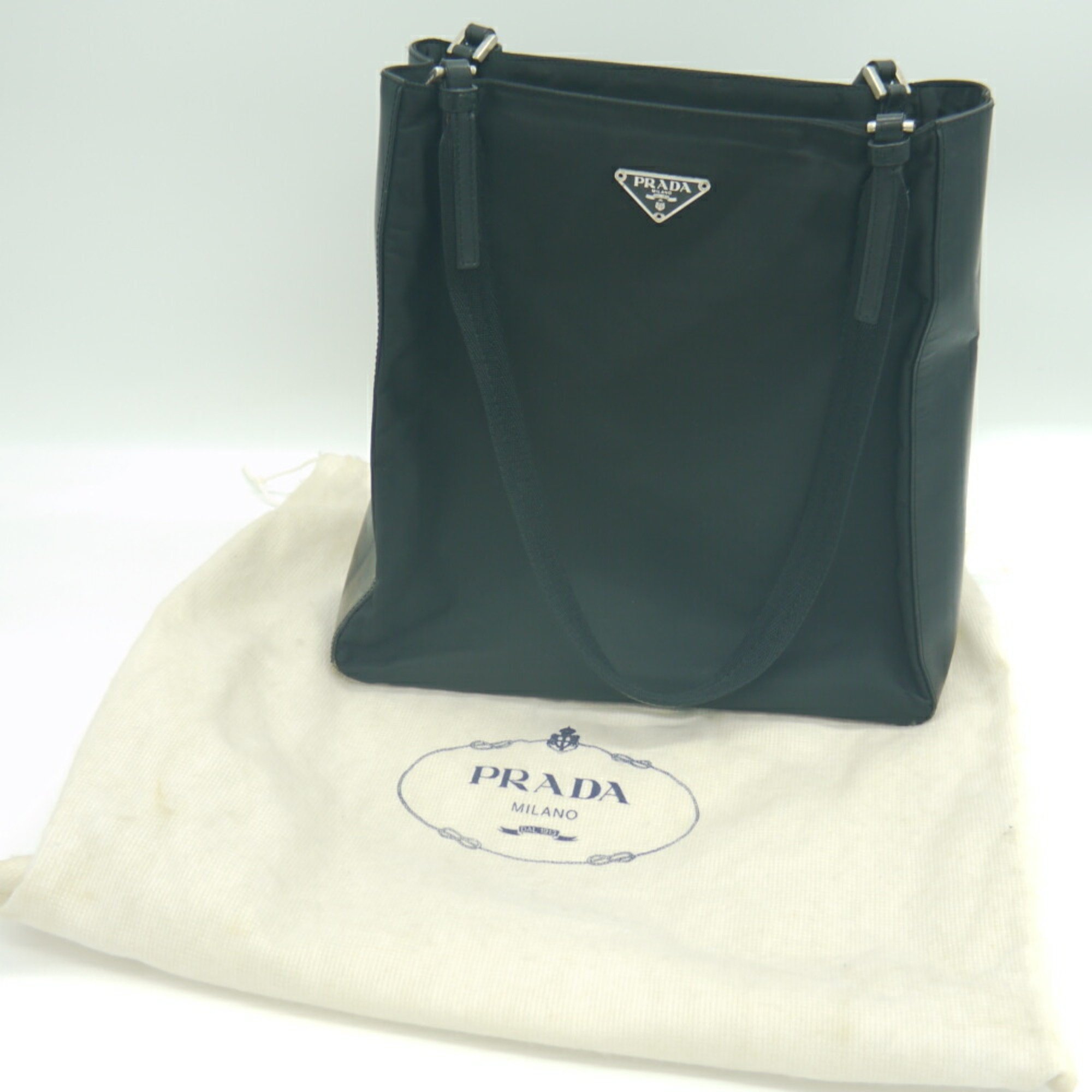 PRADA Prada Nylon Leather Tote Bag Shoulder Black