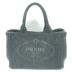 PRADA Prada Canapa Handbag 2way Shoulder Bag Denim Black 1BG439