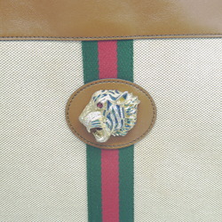 GUCCI Raja Tiger Head Chain Large Tote Bag Sherry Line 537219 Beige