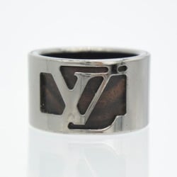 LOUIS VUITTON Louis Vuitton Berg Cape Town Ring, Size 23, L, Wood, Gunmetal, Metal, Black, Silver, Men's