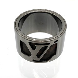 LOUIS VUITTON Louis Vuitton Berg Cape Town Ring, Size 23, L, Wood, Gunmetal, Metal, Black, Silver, Men's