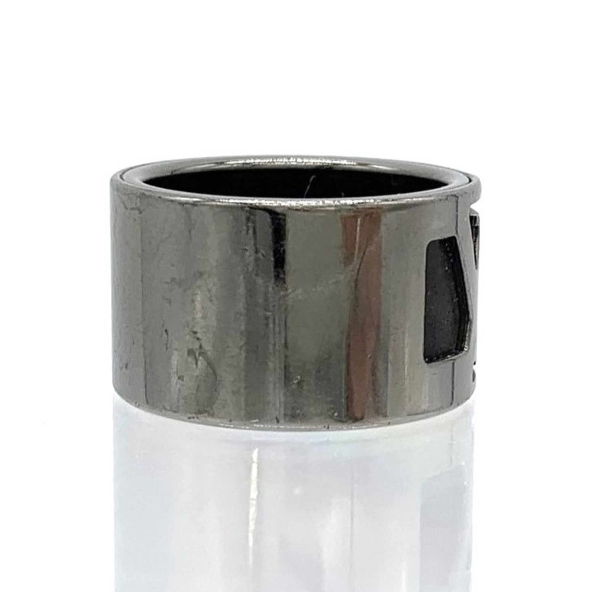 LOUIS VUITTON Louis Vuitton Berg Cape Town Ring, Size 23, L, Wood, Gunmetal, Metal, Black, Silver, Men's