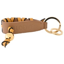 LOEWE Cross Braided Key Ring Holder C621231X04 Classic Calf Oak Sunflower [S-156501]