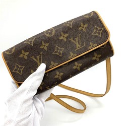 LOUIS VUITTON Louis Vuitton Pochette Twin PM Shoulder Bag Monogram Canvas Brown M51854 Women's