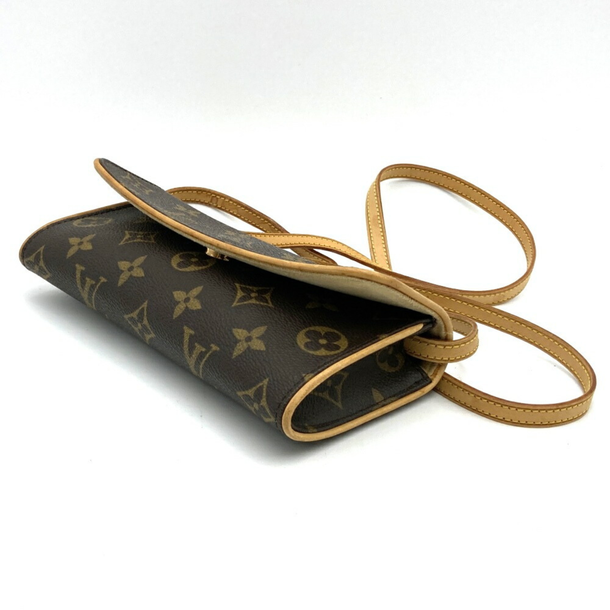 LOUIS VUITTON Louis Vuitton Pochette Twin PM Shoulder Bag Monogram Canvas Brown M51854 Women's