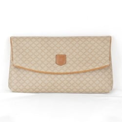 CELINE Macadam Pattern Clutch Bag Coated Canvas Beige Women's