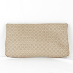 CELINE Macadam Pattern Clutch Bag Coated Canvas Beige Women's