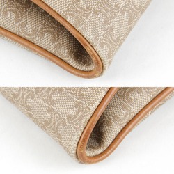 CELINE Macadam Pattern Clutch Bag Coated Canvas Beige Women's