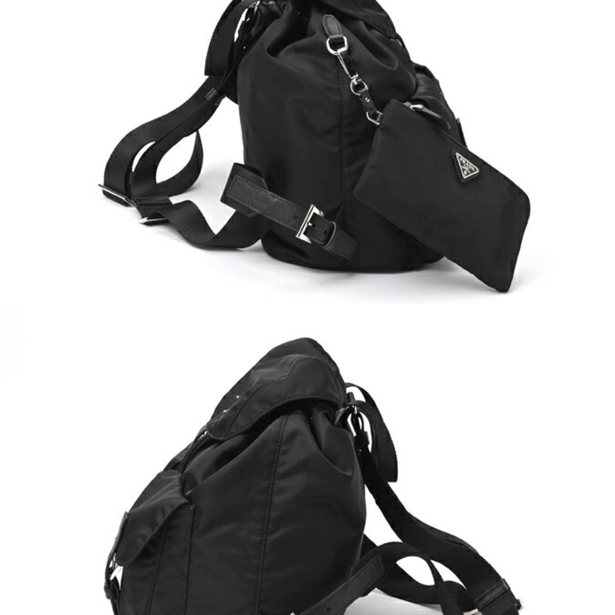 PRADA Medium Re-Nylon Backpack 1BZ811 Nylon Black S-156786