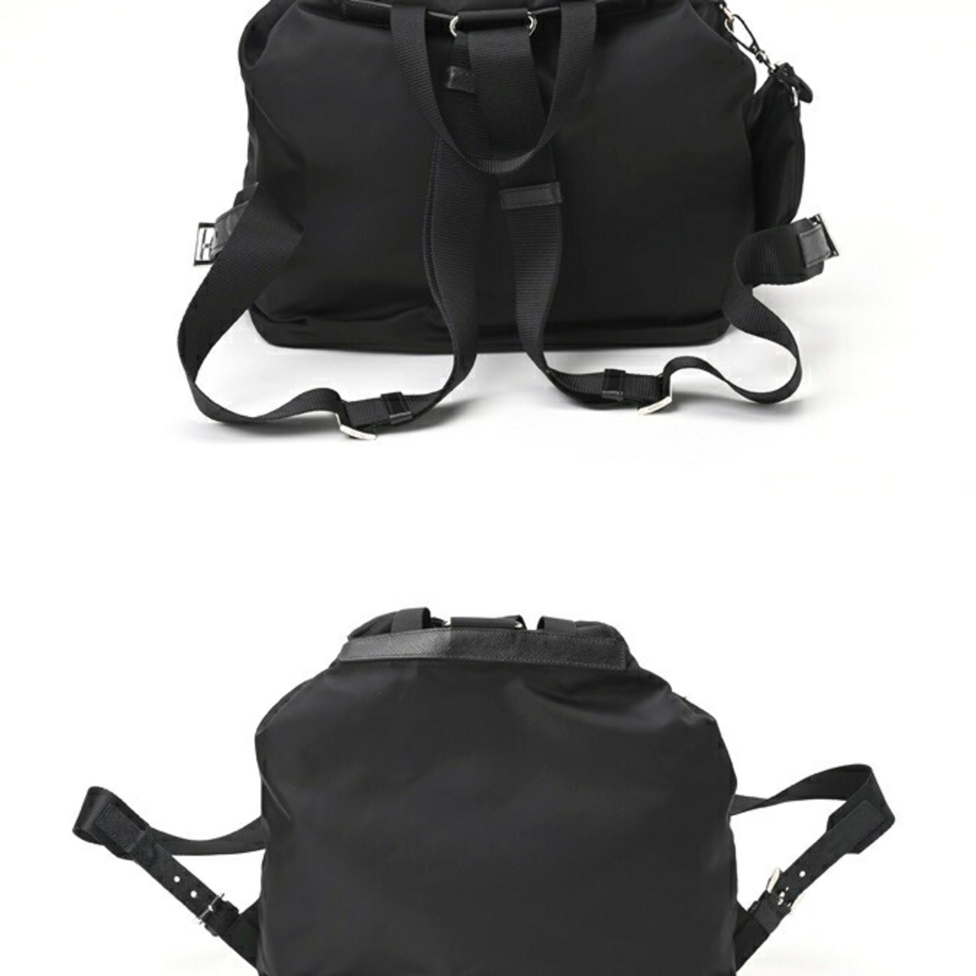 PRADA Medium Re-Nylon Backpack 1BZ811 Nylon Black S-156786