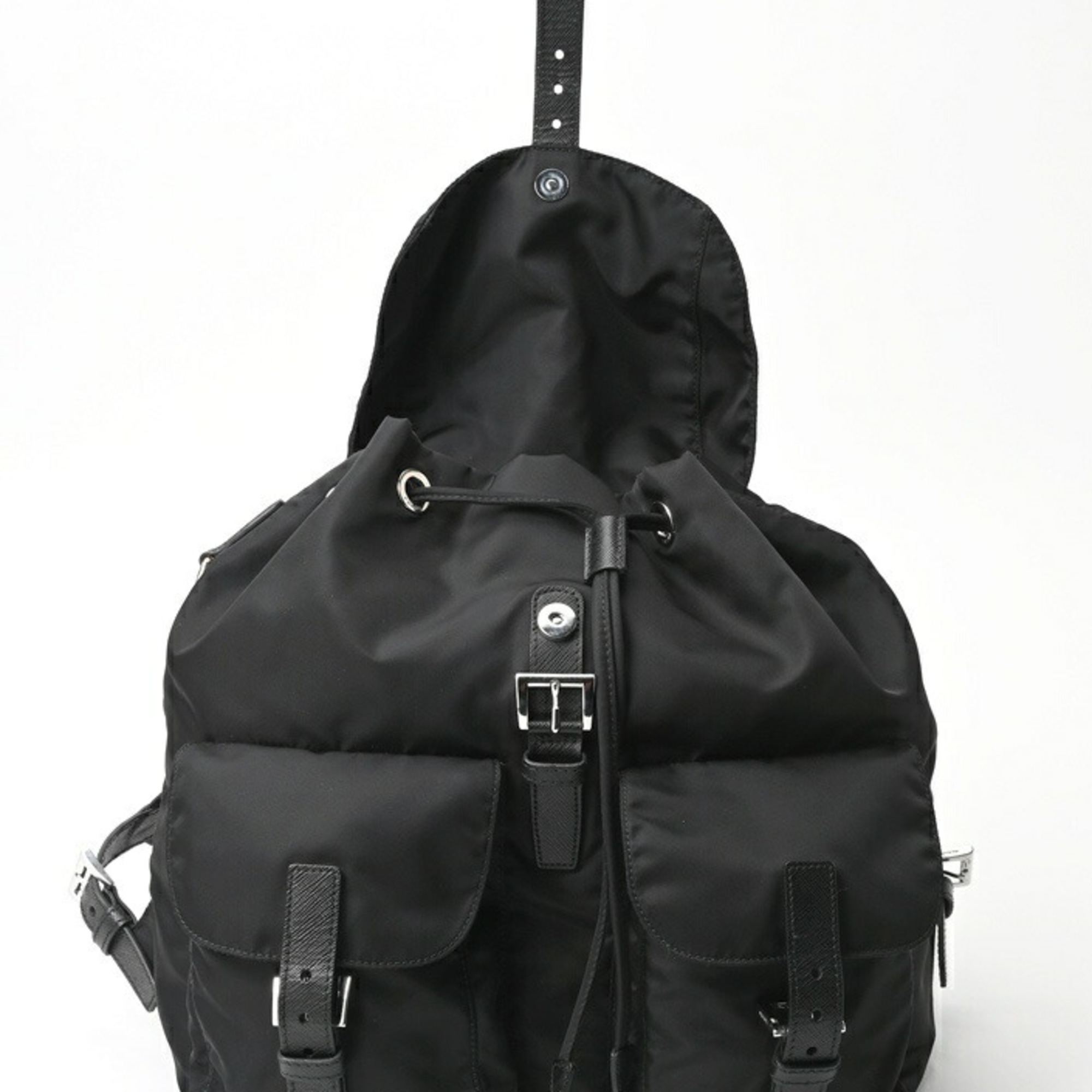 PRADA Medium Re-Nylon Backpack 1BZ811 Nylon Black S-156786