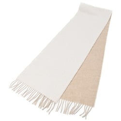 LOEWE Bicolor Scarf Muffler F810250X01 Wool Cashmere Ivory Sand (Beige) S-154944