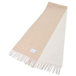 LOEWE Bicolor Scarf Muffler F810250X01 Wool Cashmere Ivory Sand (Beige) S-154944