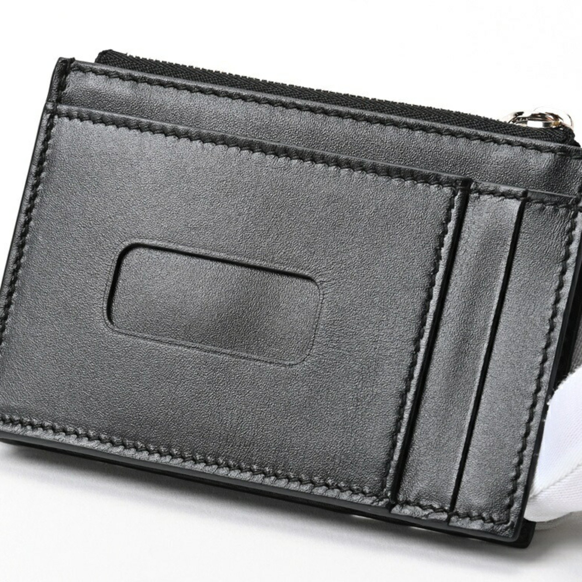 GUCCI GG Coin Card Case Holder 597560 Guccissima Leather Black S-156607