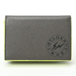 BVLGARI x Fragment Design FRGMT Card Case Business Holder Leather Gray Yellow S-156702