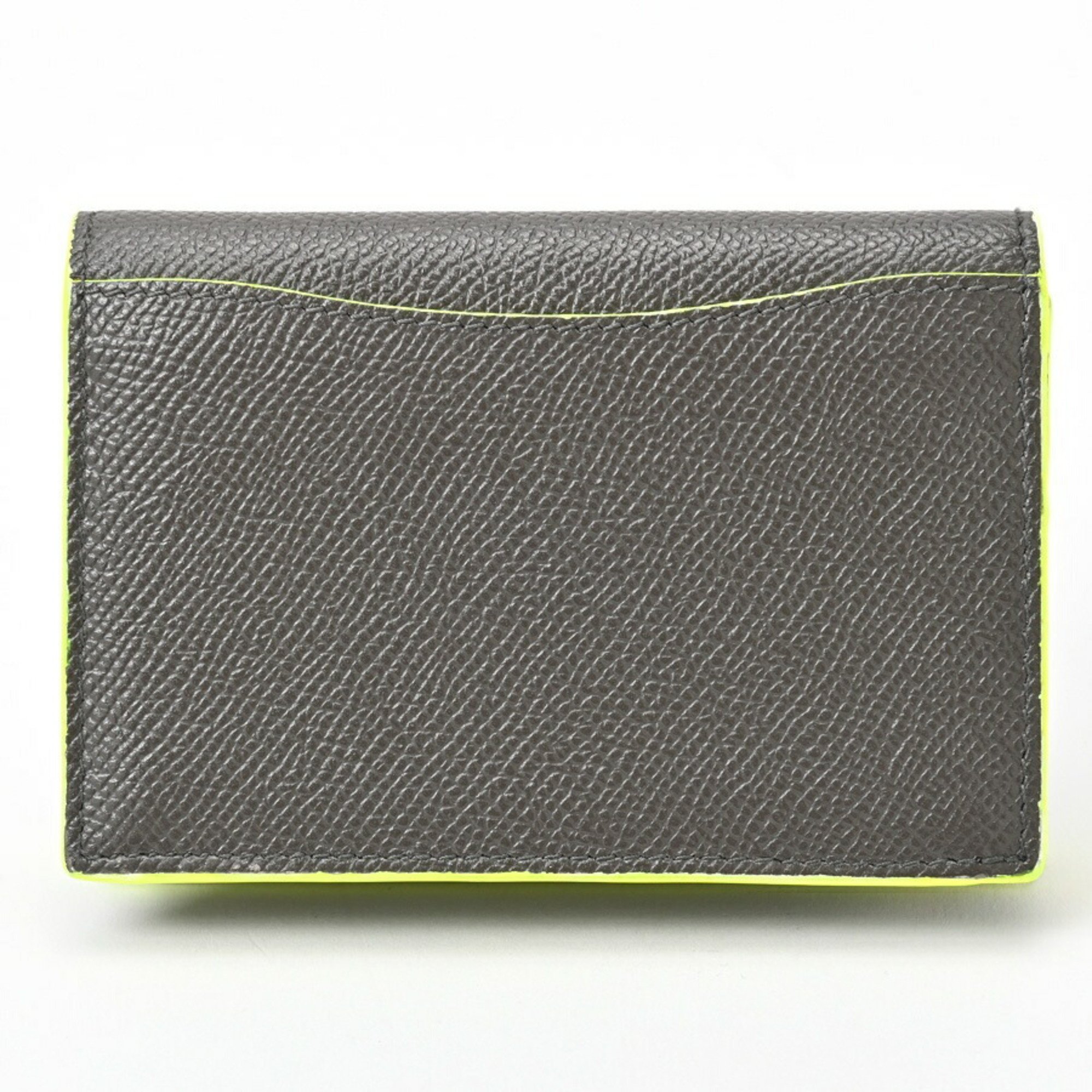 BVLGARI x Fragment Design FRGMT Card Case Business Holder Leather Gray Yellow S-156702