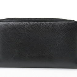 BALENCIAGA Paper Continental Round Wallet Zip 504547 Leather Black E-156653