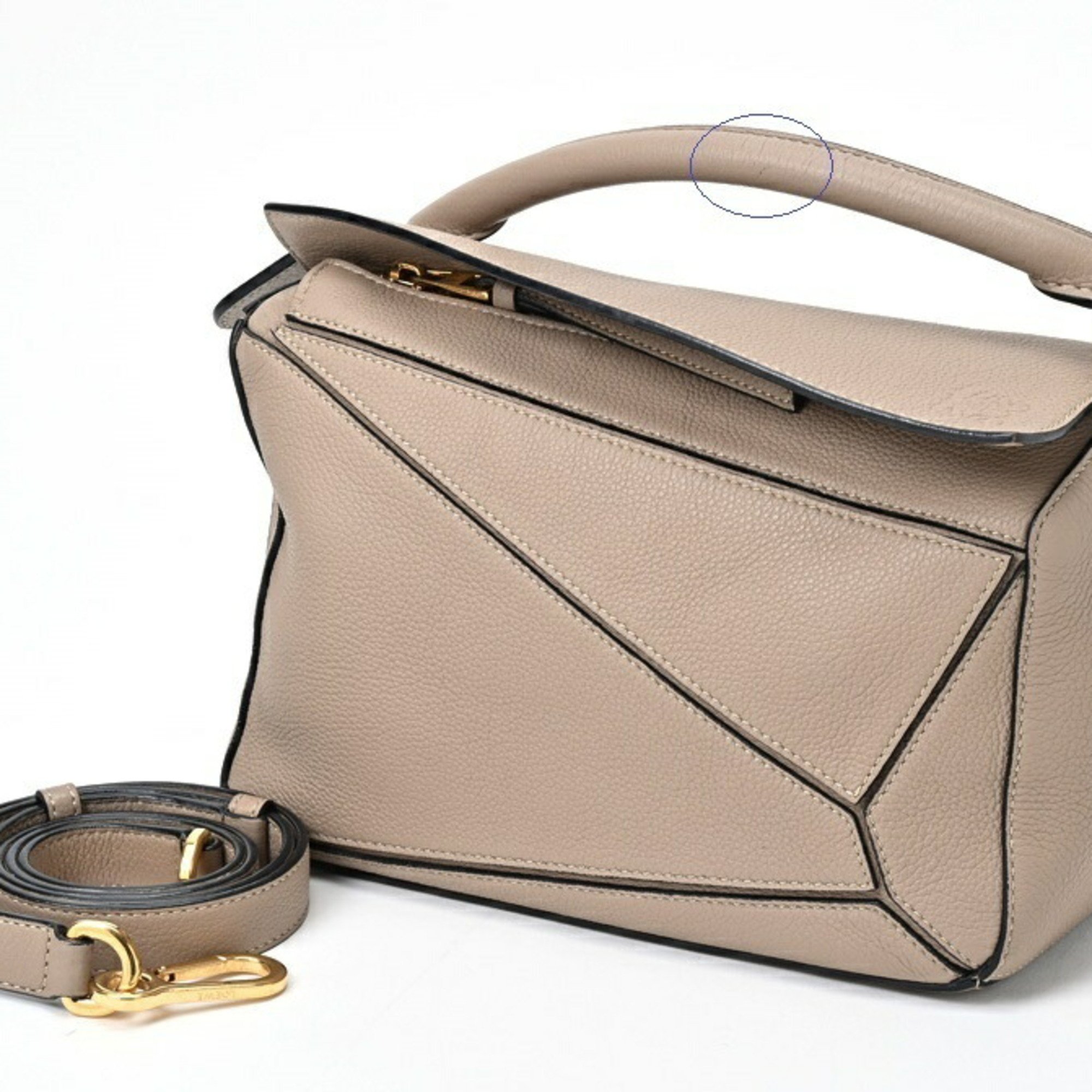 LOEWE Puzzle Bag Small Shoulder A510S21X67 Soft Grain Calf Sand (Greige) S-156708