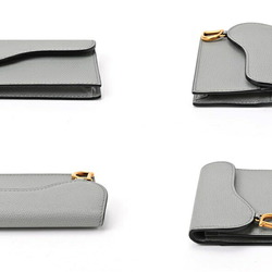 Dior Saddle Bloom Card Holder Case S5611CBAA Grained Calfskin Grey S-156705