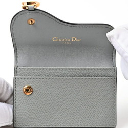 Dior Saddle Bloom Card Holder Case S5611CBAA Grained Calfskin Grey S-156705