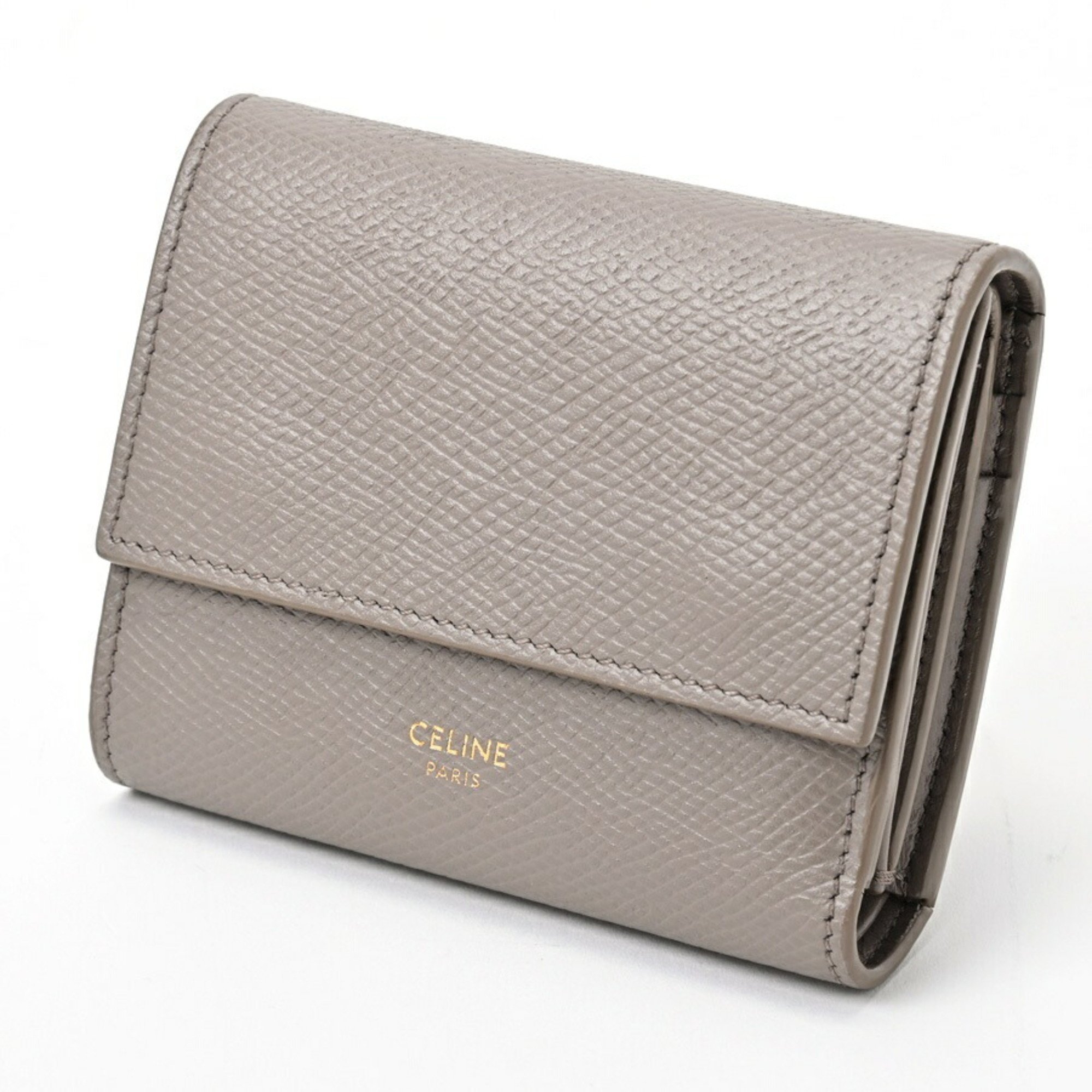 CELINE Small Trifold Wallet 10B573BEL.10BL Pebble (Greige) S-156700