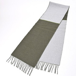 LOEWE Bicolor Scarf Muffler F810250X01 Wool Cashmere Khaki Gray S-155077