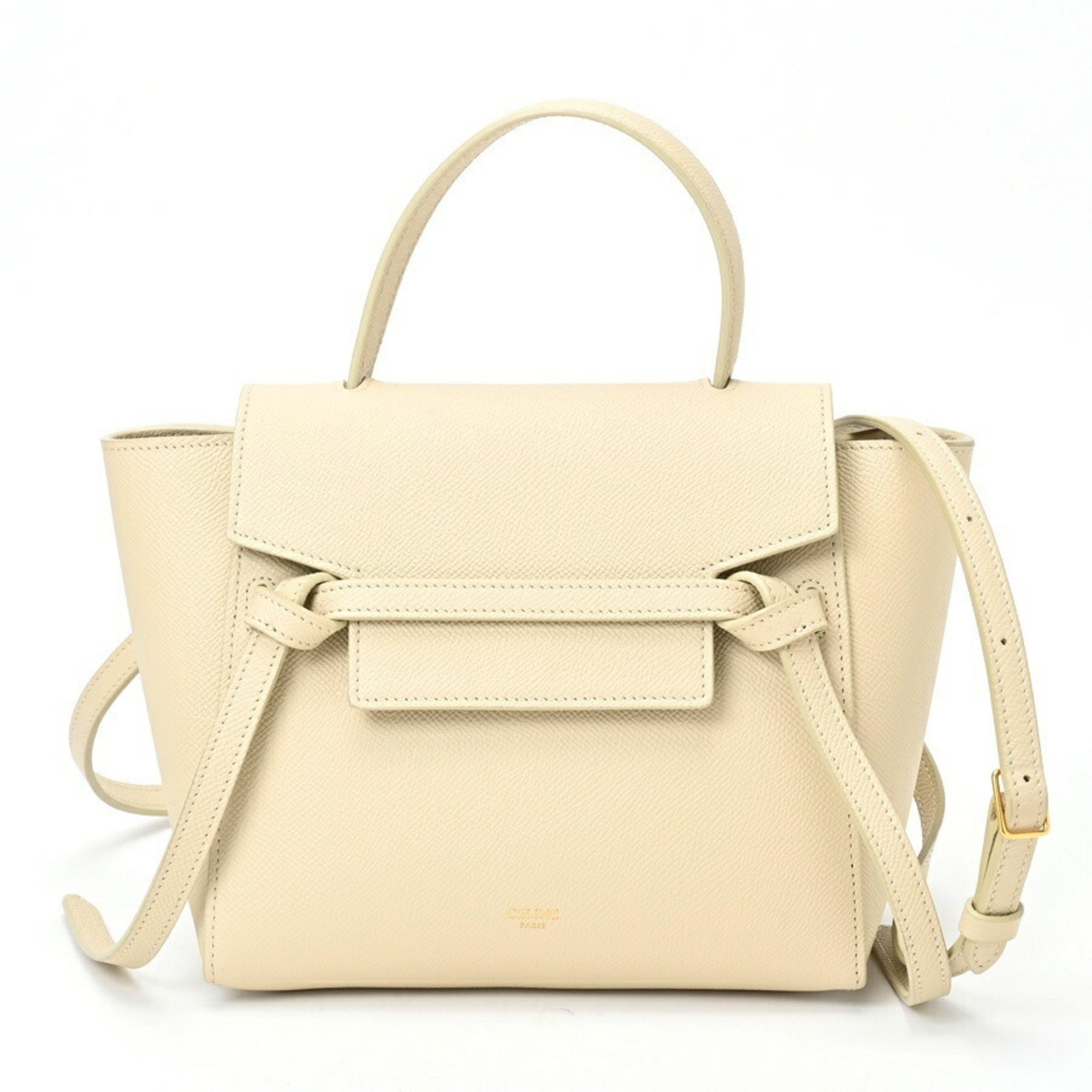 CELINE Belt Bag Nano Shoulder 18900 Grained Calfskin Ivory S 156709 eLADY Globazone