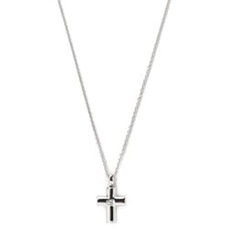 BVLGARI Latin Cross Necklace Pt950 1 Diamond 46.0cm A-156431