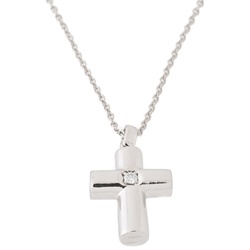 BVLGARI Latin Cross Necklace Pt950 1 Diamond 46.0cm A-156431