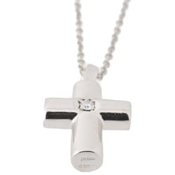 BVLGARI Latin Cross Necklace Pt950 1 Diamond 46.0cm A-156431