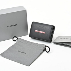 BALENCIAGA Cash Compact Wallet 594312 Leather S-156629