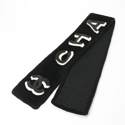 CHANEL Coco Mark Mouton Scarf AA7074B04052 Cashmere Black B-156338