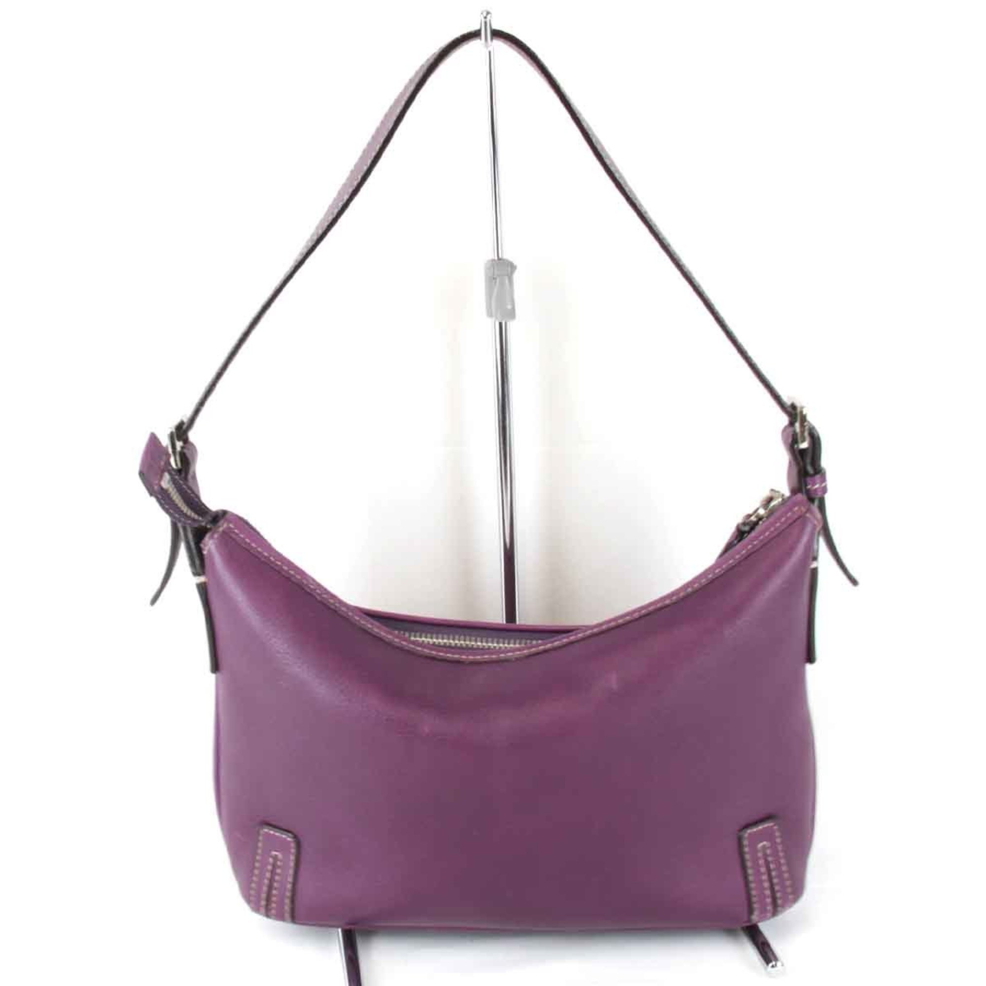 BURBERRY Burberry Shoulder Bag Leather Purple Women's