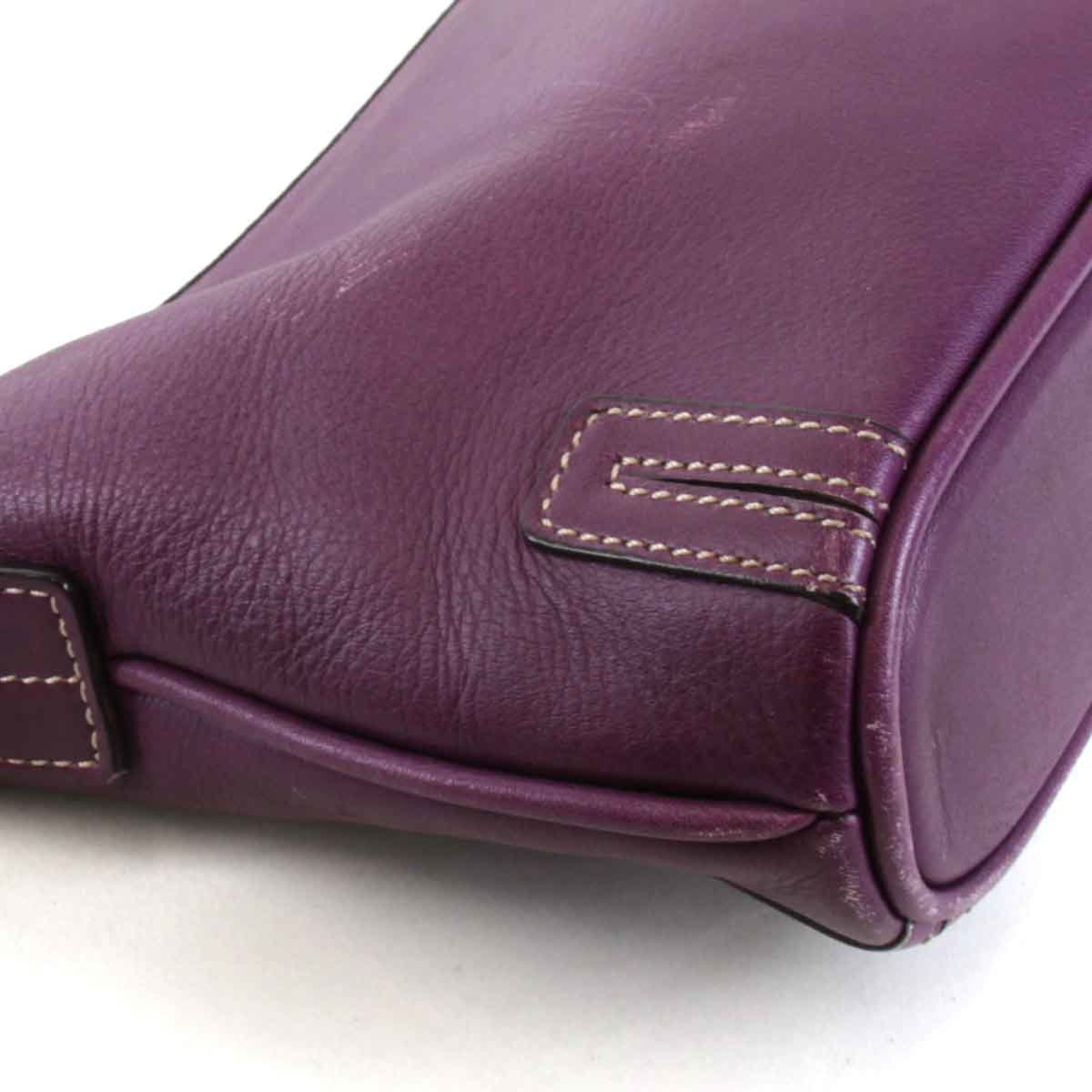 BURBERRY Burberry Shoulder Bag Leather Purple Women's