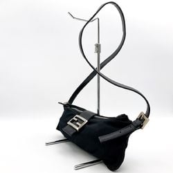 FENDI 26685 Mamma Bucket Shoulder Bag Black Nylon Women's