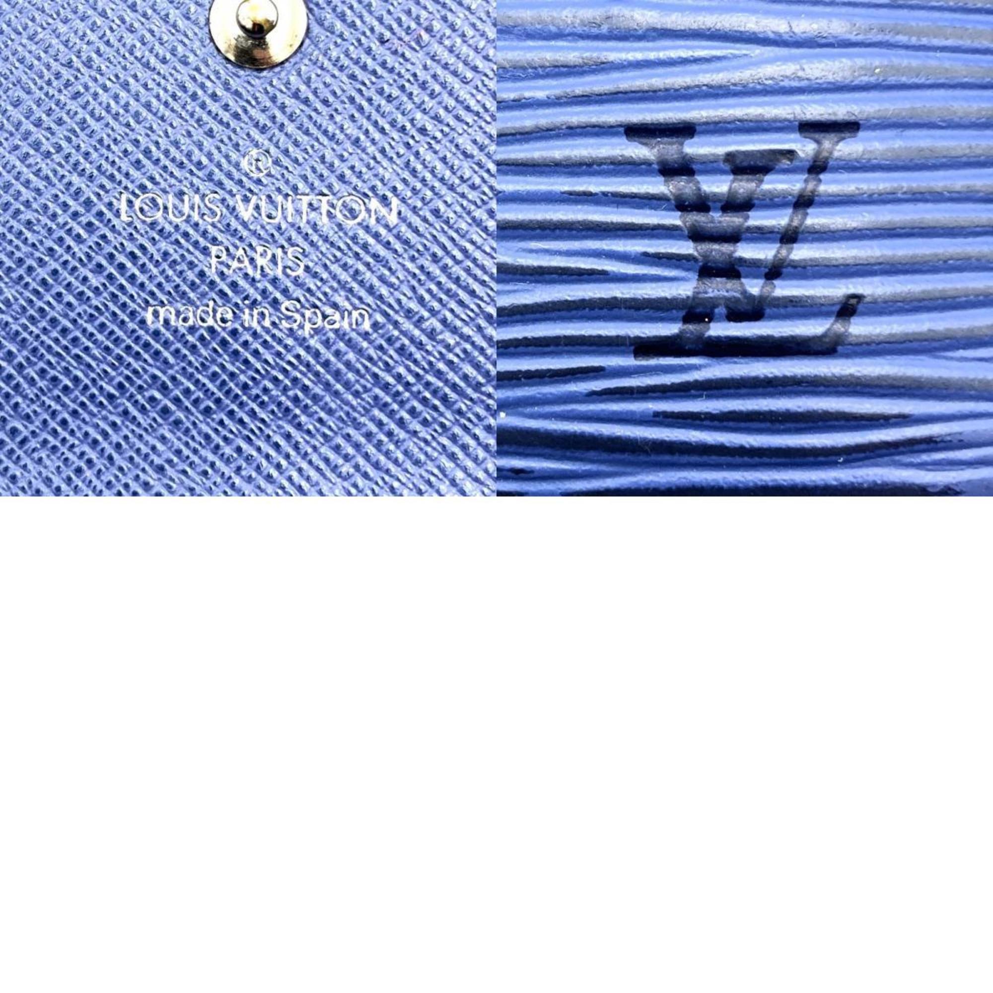 LOUIS VUITTON Louis Vuitton Portefeuille Sarah M60324 Long Wallet Navy Epi Leather Men's Women's CA0074