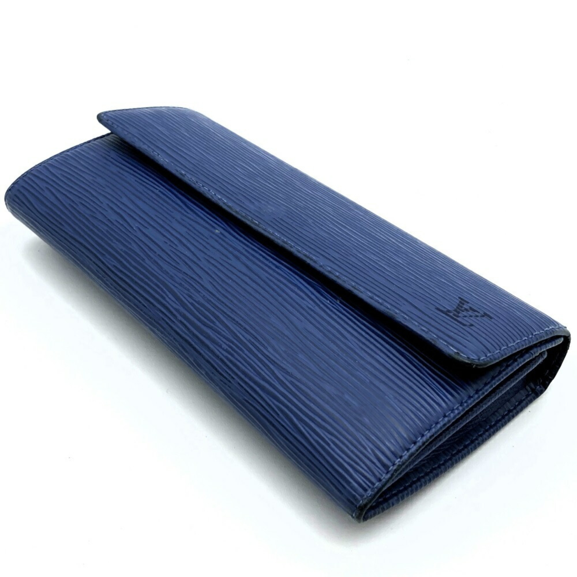 LOUIS VUITTON Louis Vuitton Portefeuille Sarah M60324 Long Wallet Navy Epi Leather Men's Women's CA0074