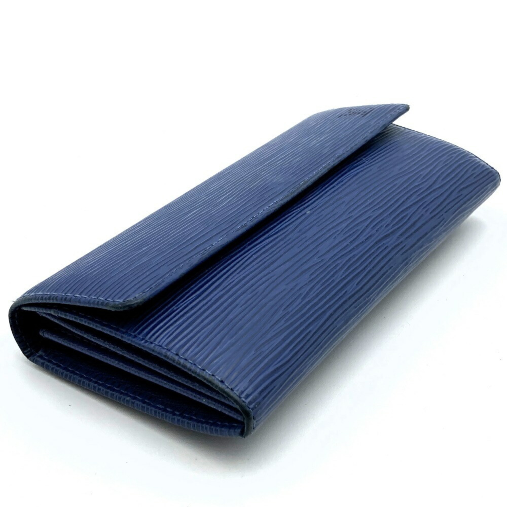 LOUIS VUITTON Louis Vuitton Portefeuille Sarah M60324 Long Wallet Navy Epi Leather Men's Women's CA0074