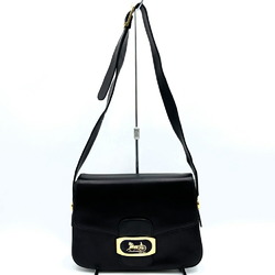 CELINE Shoulder Bag, Black Leather, Carriage Hardware