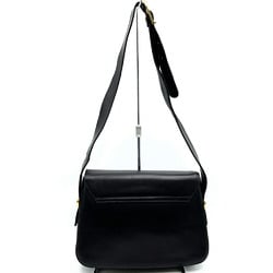 CELINE Shoulder Bag, Black Leather, Carriage Hardware