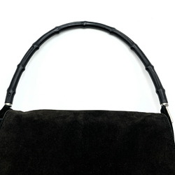 GUCCI Gucci handbag shoulder bag bamboo suede black women's