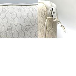 Christian Dior Dior Pouch Clutch Bag Second Honeycomb x Leather White Grey Women's